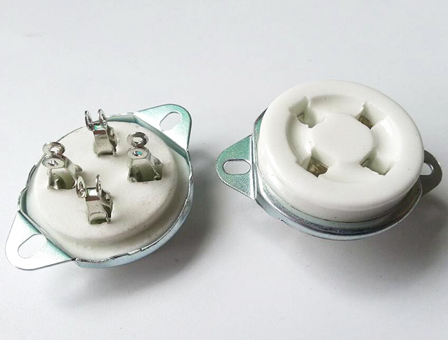 Silver Plated 4Pin U4A Ceramic Tube Socket Valve Base For 811 274A 572B